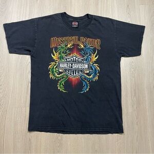 Vintage Harley Davidson Toronto Dragon Sun Faded Short Sleeve T-Shirt Mens Large